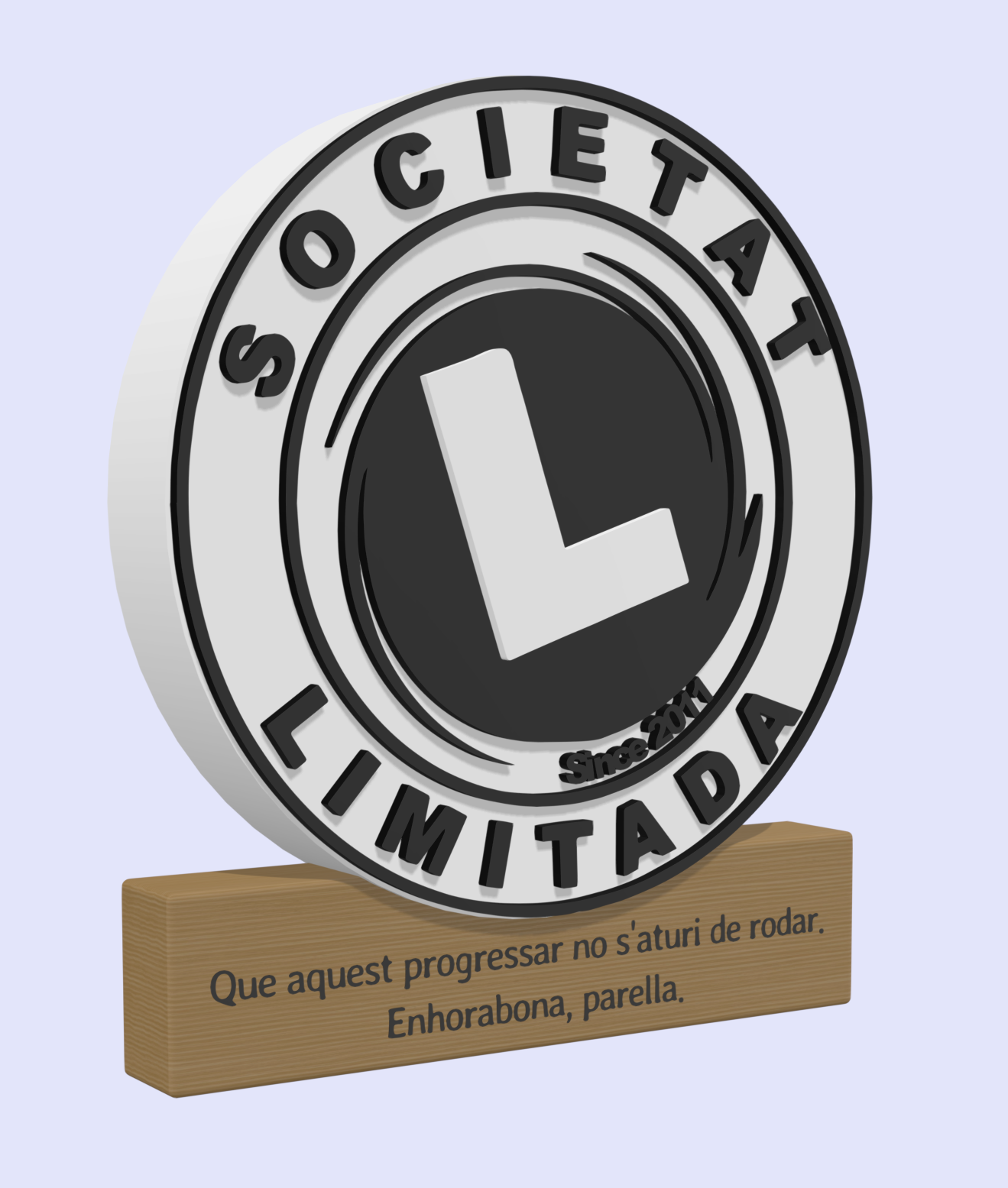 Trofeo personalizado - Societat Limitada